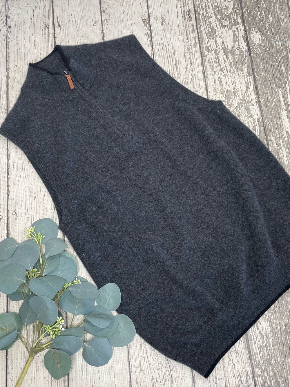 John W. Nordstrom Cashmere Quarter Zip Up Vest